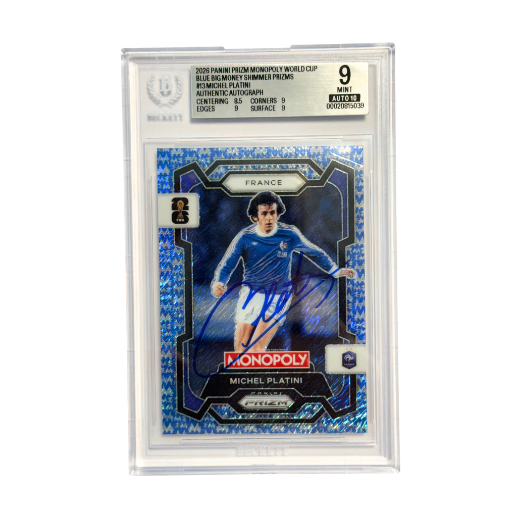 Michel Platini Signed 2026 Panini Prizm World Cup Blue /10 - BGS 9 AUTO 10