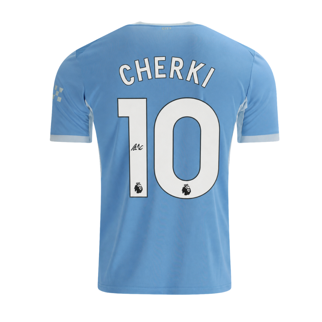 Rayan Cherki Signed 2026-27 Manchester City Home Soccer Jersey #10 with Beckett COA