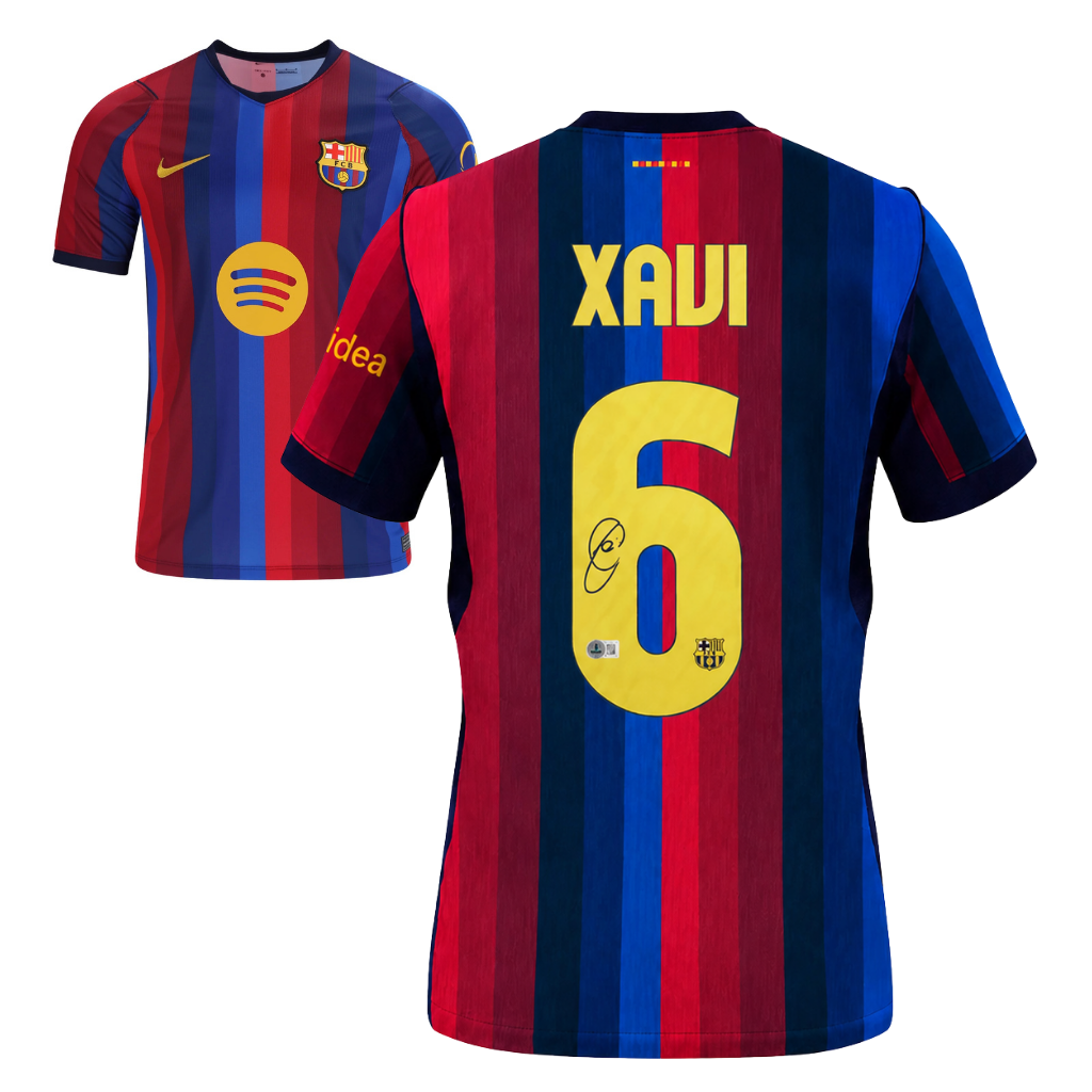 Xavi Signed 2026-27 FC Barcelona Home Jersey #6 with Beckett COA