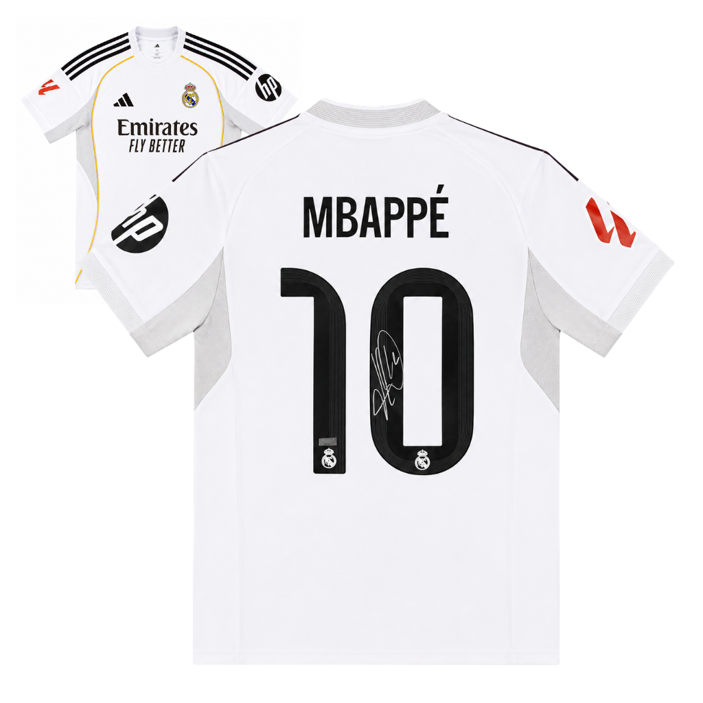 Kylian Mbappe Signed Real Madrid Soccer Jersey #10 with Panini COA