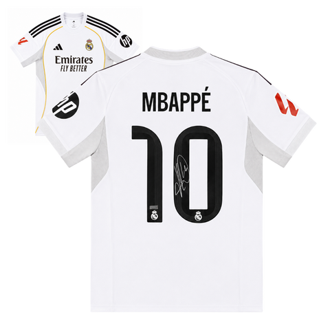 Kylian Mbappe Signed Real Madrid Soccer Jersey #10 with Panini COA