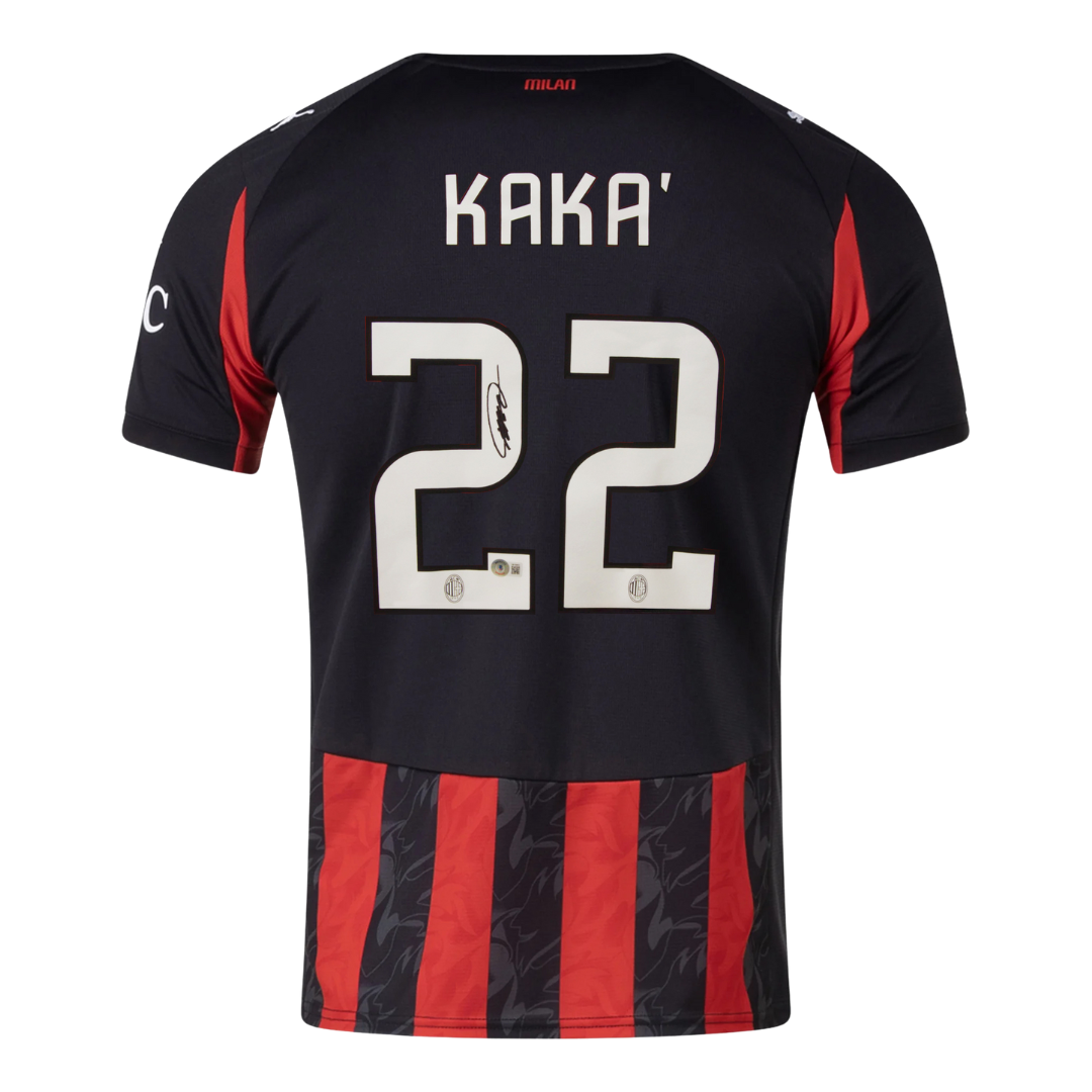 Kaka Signed AC Milan 2025-26 Soccer Jersey #22 with Beckett COA