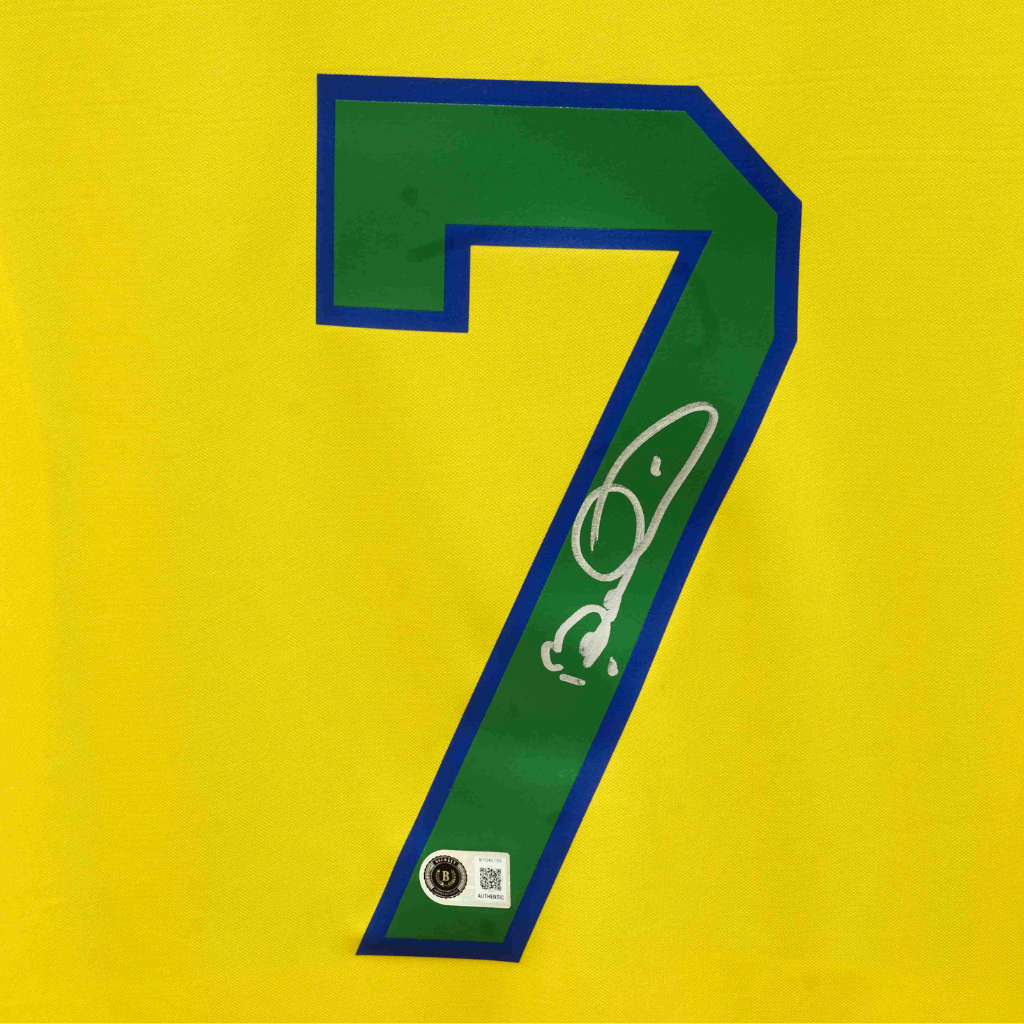 Framed Bebeto Signed Brazil FC Soccer Jersey #7 with Beckett COA