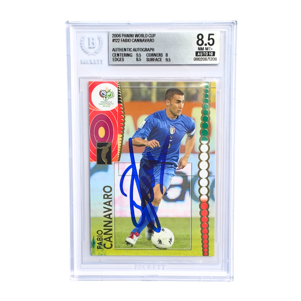 Fabio Cannavaro Signed 2006 Panini World Cup #122 Champions - BGS 8.5 AUTO 10
