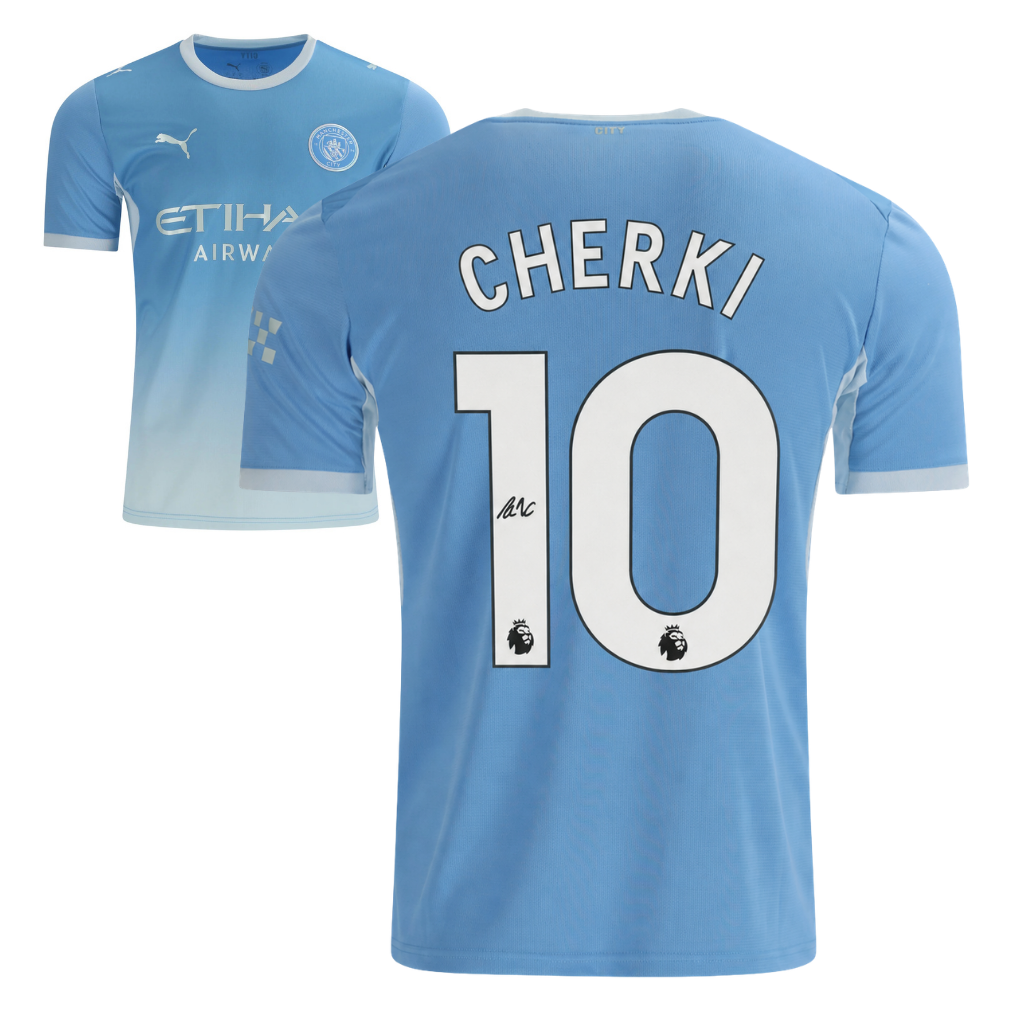 Rayan Cherki Signed 2026-27 Manchester City Home Soccer Jersey #10 with Beckett COA