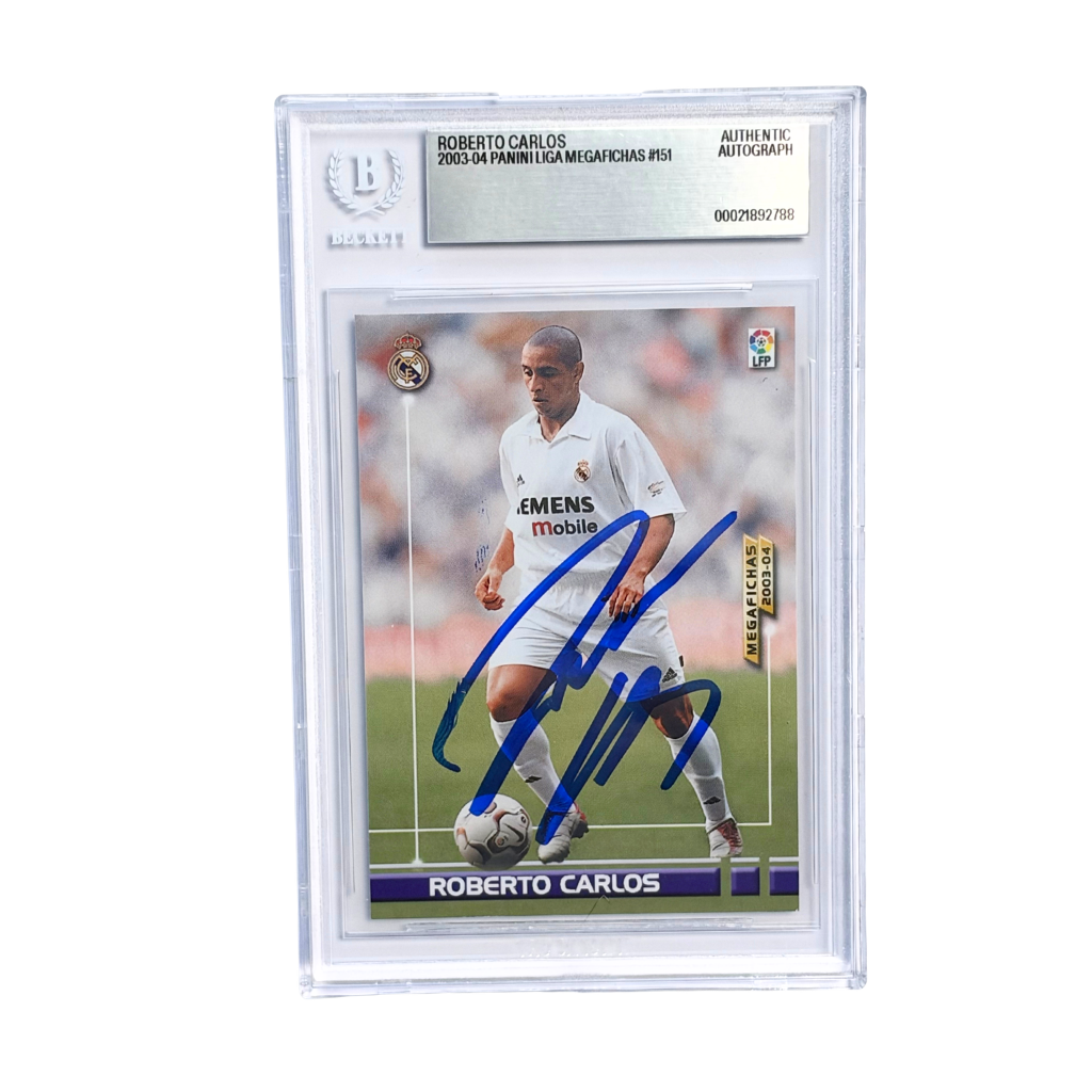 Roberto Carlos Signed 2003-04 Panini Liga Megafichas #151 - BGS Authentic