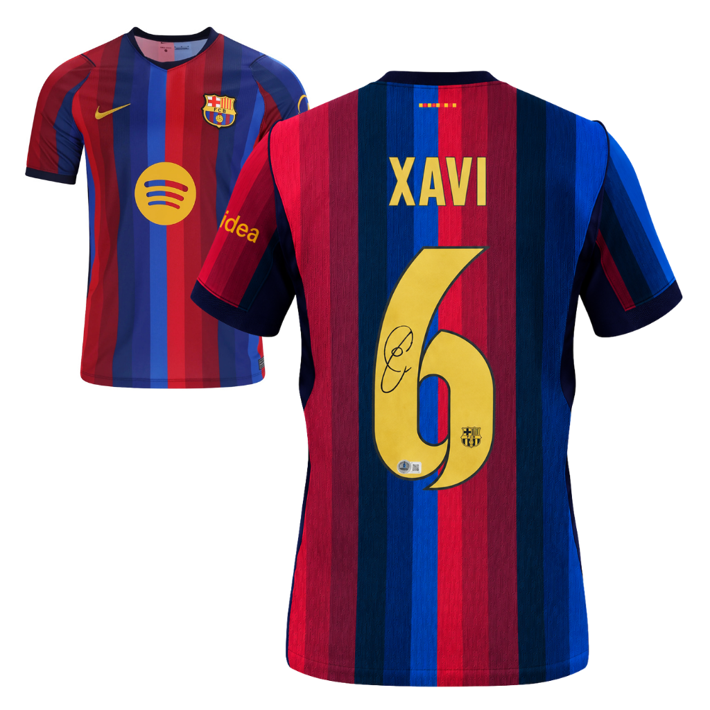 Xavi Signed 2026-27 FC Barcelona Home Jersey #6 with Beckett COA