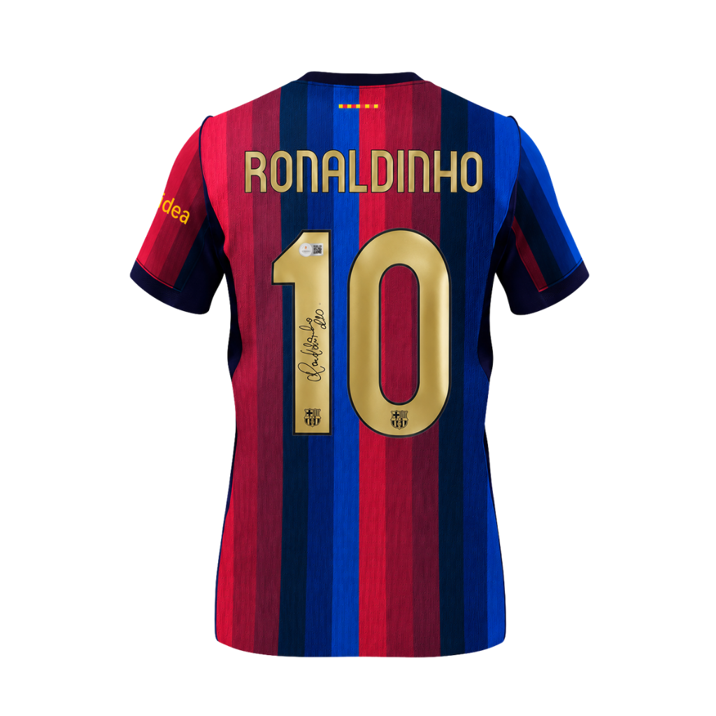 Ronaldinho Signed 2026-27 FC Barcelona Home Jersey #10 with Beckett COA