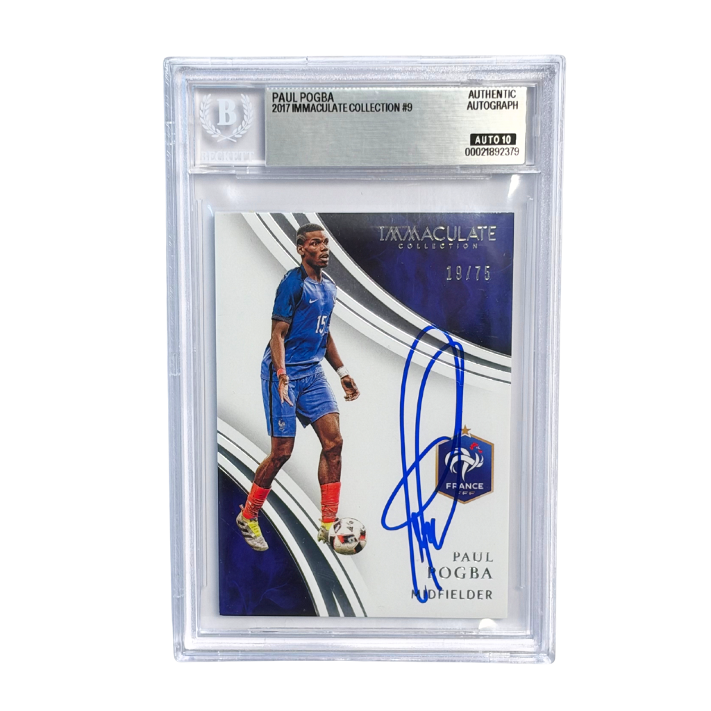 Paul Pogba Signed 2017 Panini Immaculate Collection #9 - BGS 10 Autograph