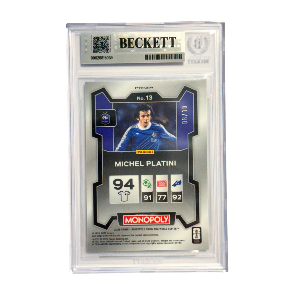 Michel Platini Signed 2026 Panini Prizm World Cup Blue /10 - BGS 9 AUTO 10