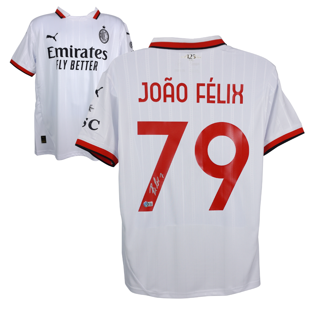 Joao Felix Signed AC Milan Away Soccer Jersey #79 with Beckett COA