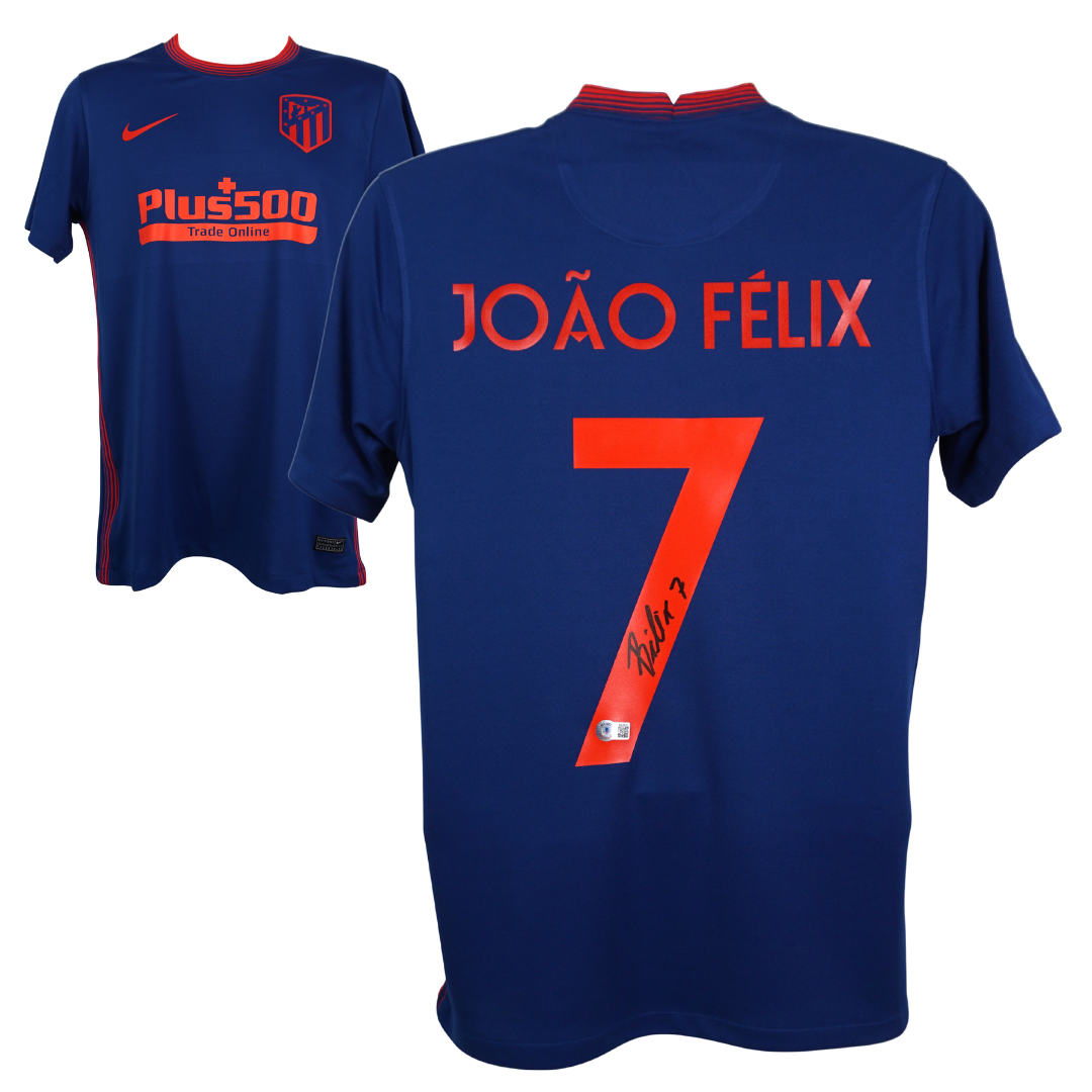 Joao Felix Signed Atletico Madrid Away Soccer Jersey #7 with Beckett COA
