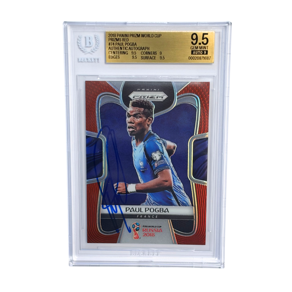 Paul Pogba Signed 2018 Panini Prizm World Cup Red /149 #74 - BGS 9.5 AUTO 9