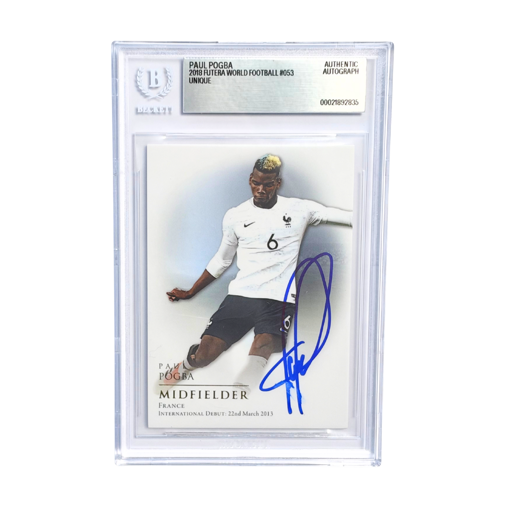 Paul Pogba Signed 2018 Futera World Football #053 Unique - BGS Authentic