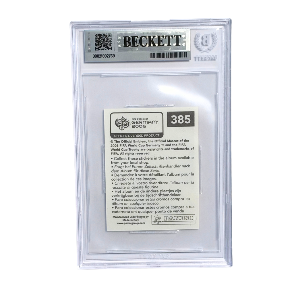 Roberto Carlos Signed 2006 Panini World Cup Sticker #385 - BGS Authentic