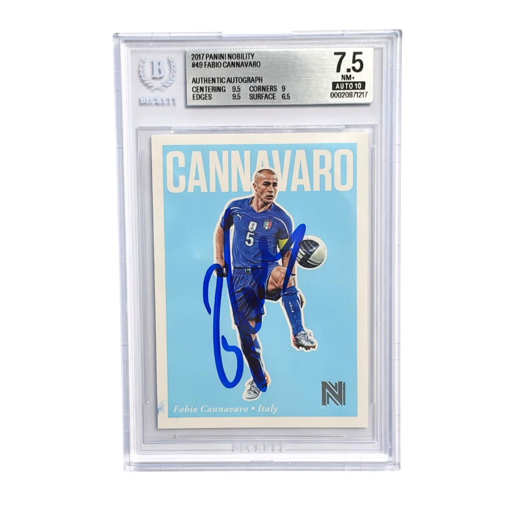 Fabio Cannavaro Signed 2017 Panini Nobility #49 - BGS 7.5 AUTO 10