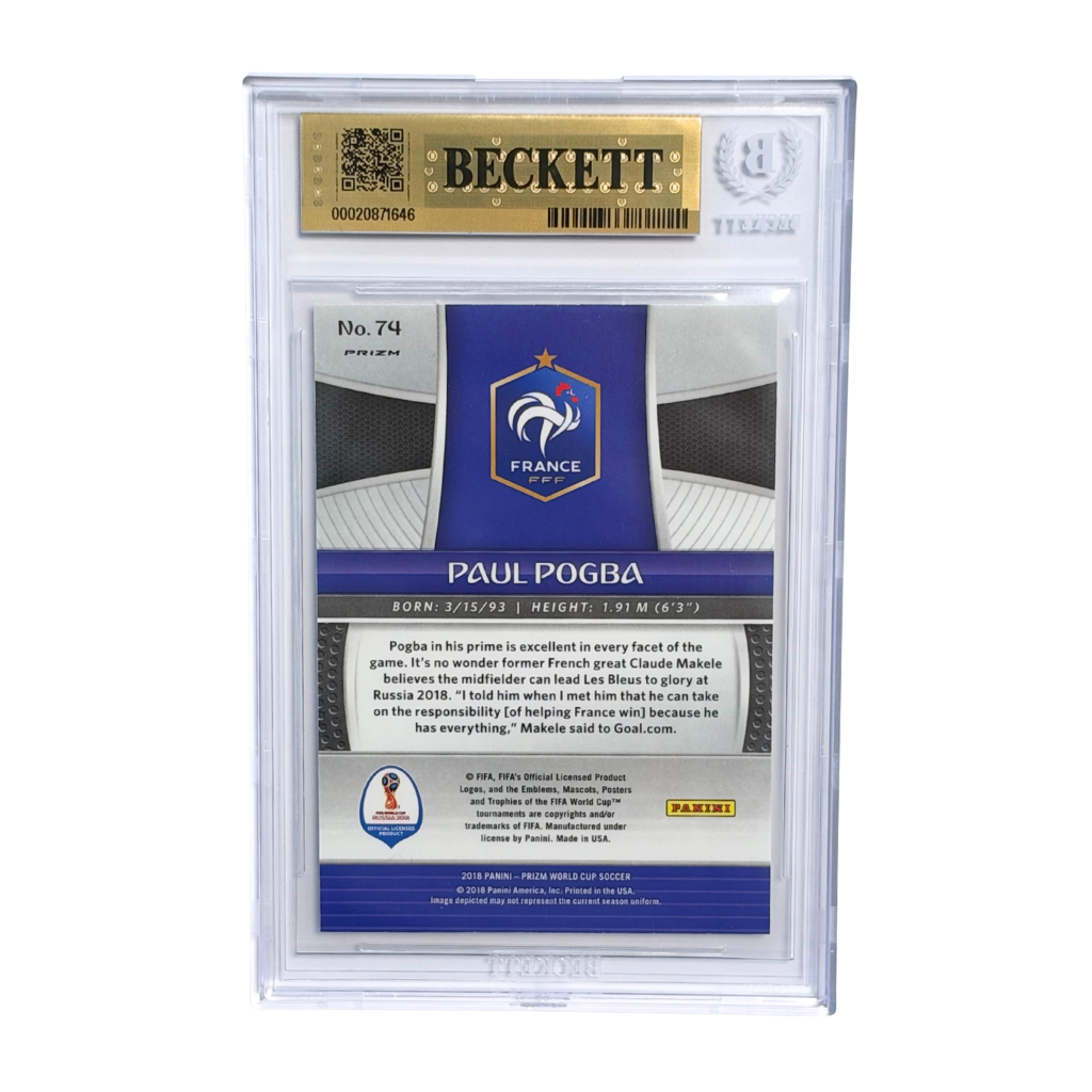 Paul Pogba Signed 2018 Panini Prizm World Cup Silver #74 - BGS 9.5 AUTO 10