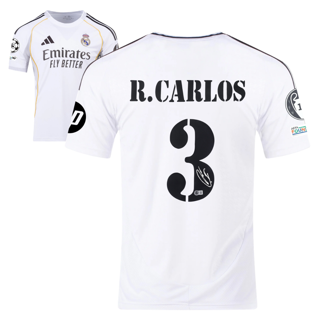 Roberto Carlos Signed Real Madrid FC 2025-26 Soccer Jersey #3 with Beckett COA