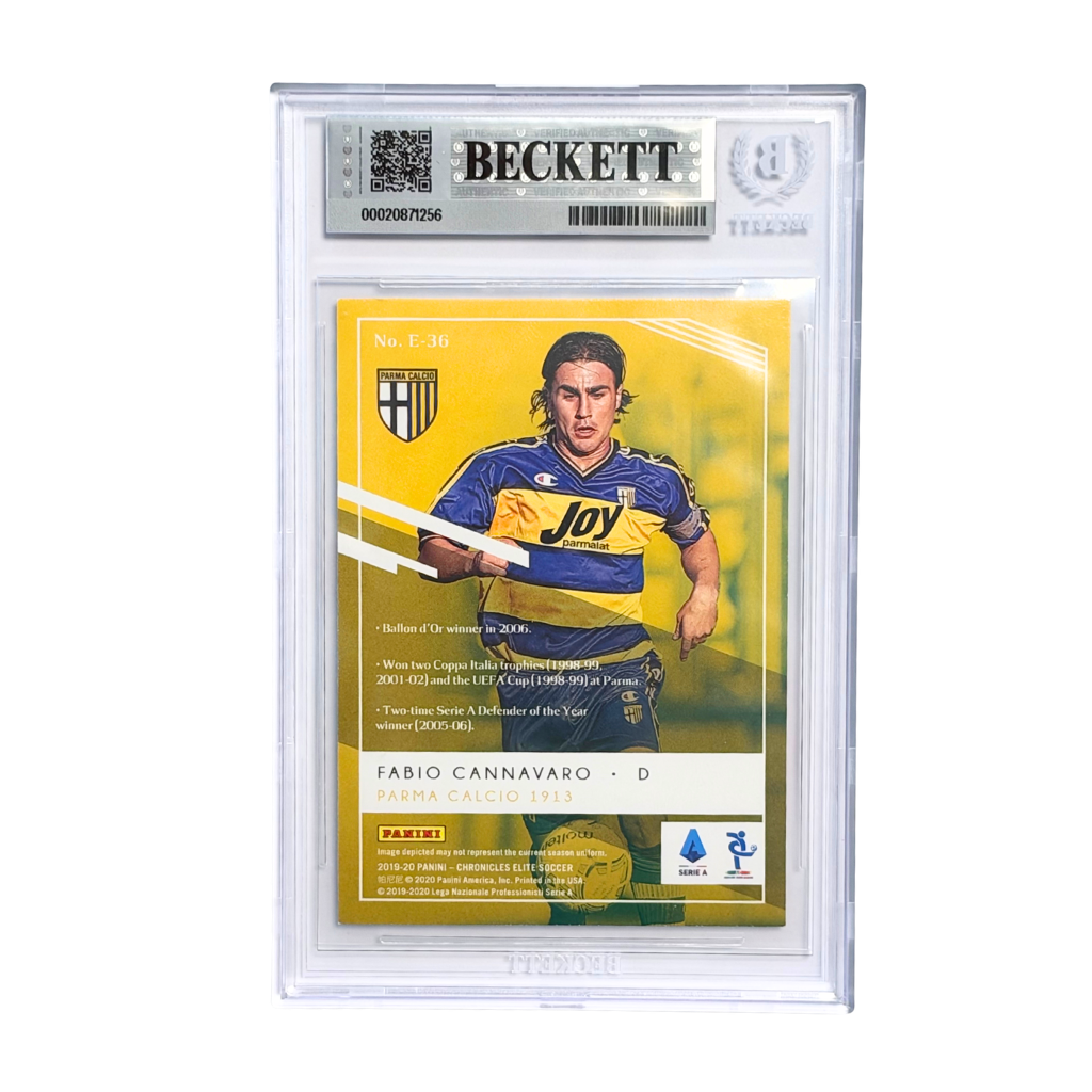 Fabio Cannavaro Signed 2019-20 Panini Chronicles Elite Soccer - BGS 9 AUTO 10