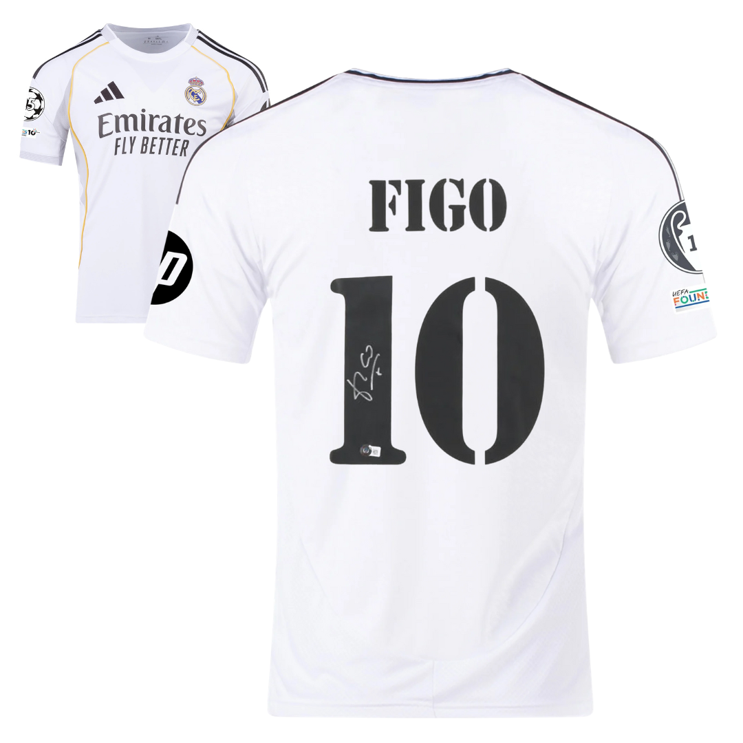 Luis Figo Signed Real Madrid FC 2025-26 Soccer Jersey #10 with Beckett COA