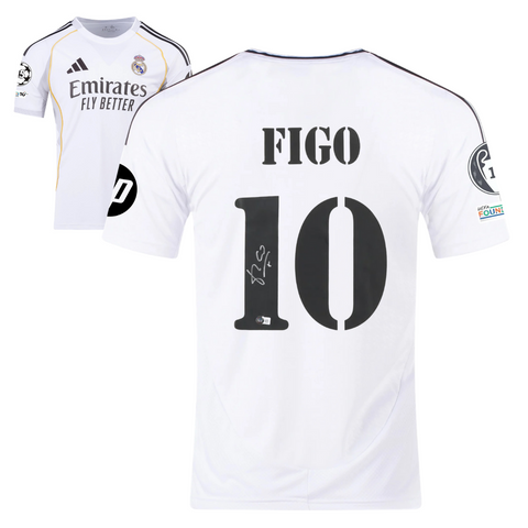 Luis Figo Signed Real Madrid FC 2025-26 Soccer Jersey #10 with Beckett COA