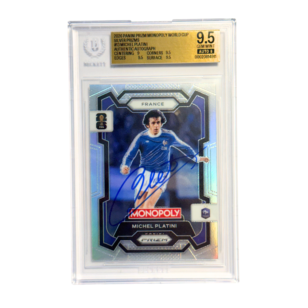 Michel Platini Signed 2026 Panini Prizm World Cup Silver Prizm #13 - BGS 9.5