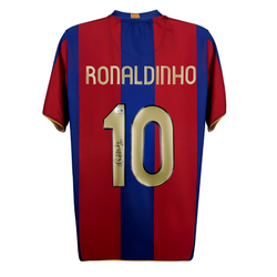 Ronaldinho Signed FC Barcelona Home Soccer Jersey #10 with Beckett COA