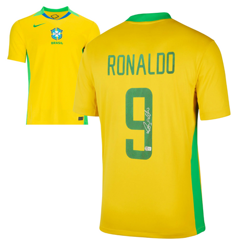 Ronaldo Nazario Signed Brazil FC 2025-26 Soccer Jersey #9 with Beckett COA