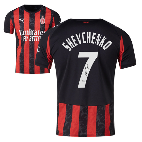 Andriy Shevchenko Signed AC Milan 2025-26 Soccer Jersey #7 with Beckett COA