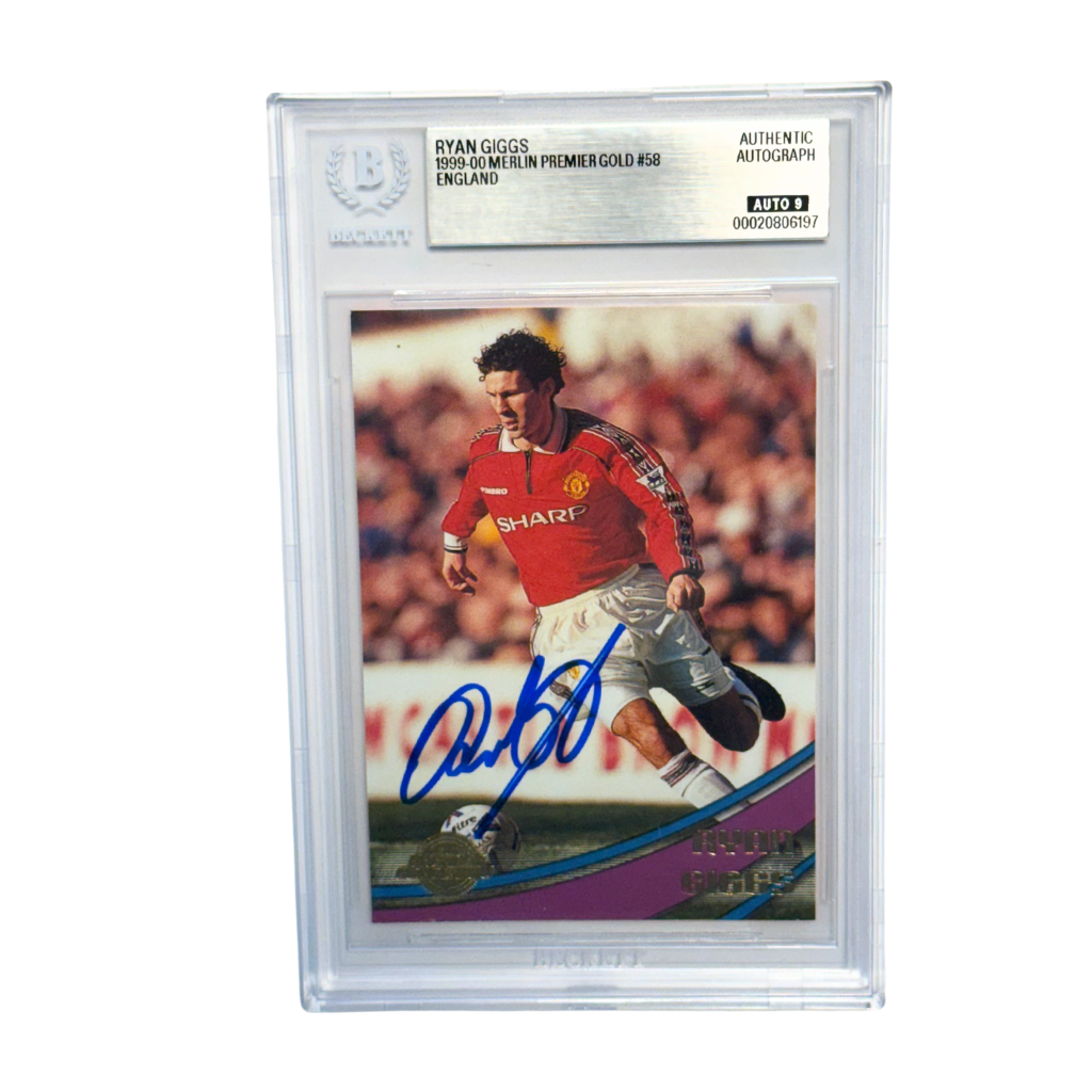 Ryan Giggs Signed 1999-00 Merlin Premier Gold #58 England - BGS AUTO 9