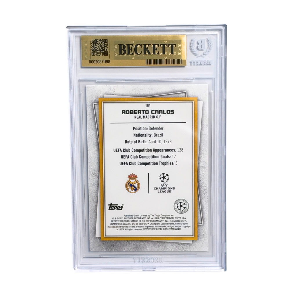 Roberto Carlos Signed 2022-23 Topps UEFA Superstars #194 - BGS 9.5 AUTO 10