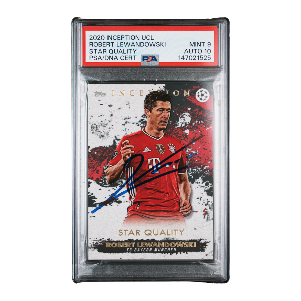 Robert Lewandowski Signed 2020 Topps Inception UCL Star Quality - PSA 9 AUTO 10
