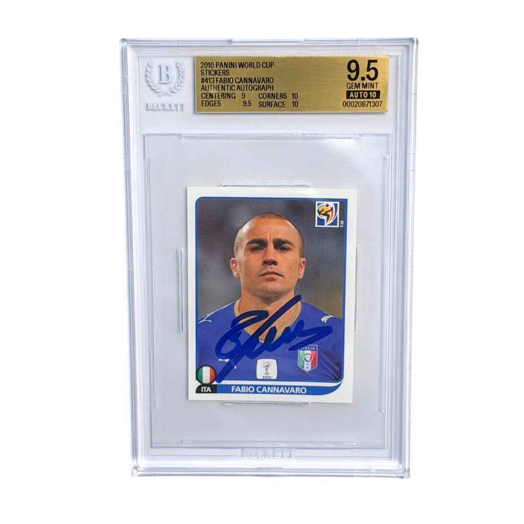 Fabio Cannavaro Signed 2010 Panini World Cup Sticker #413 - BGS 9.5 AUTO 10