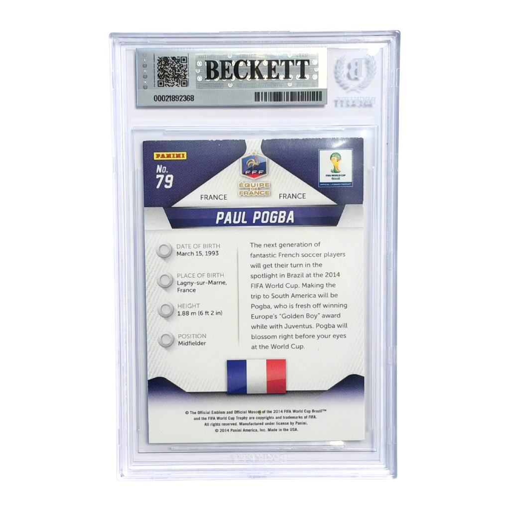 Paul Pogba Signed 2014 Panini Prizm World Cup #79 - BGS 10 Autograph