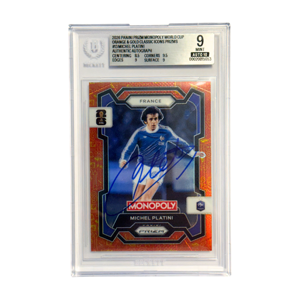Michel Platini Signed 2026 Panini Prizm World Cup Gold #13 - BGS 9 AUTO 10