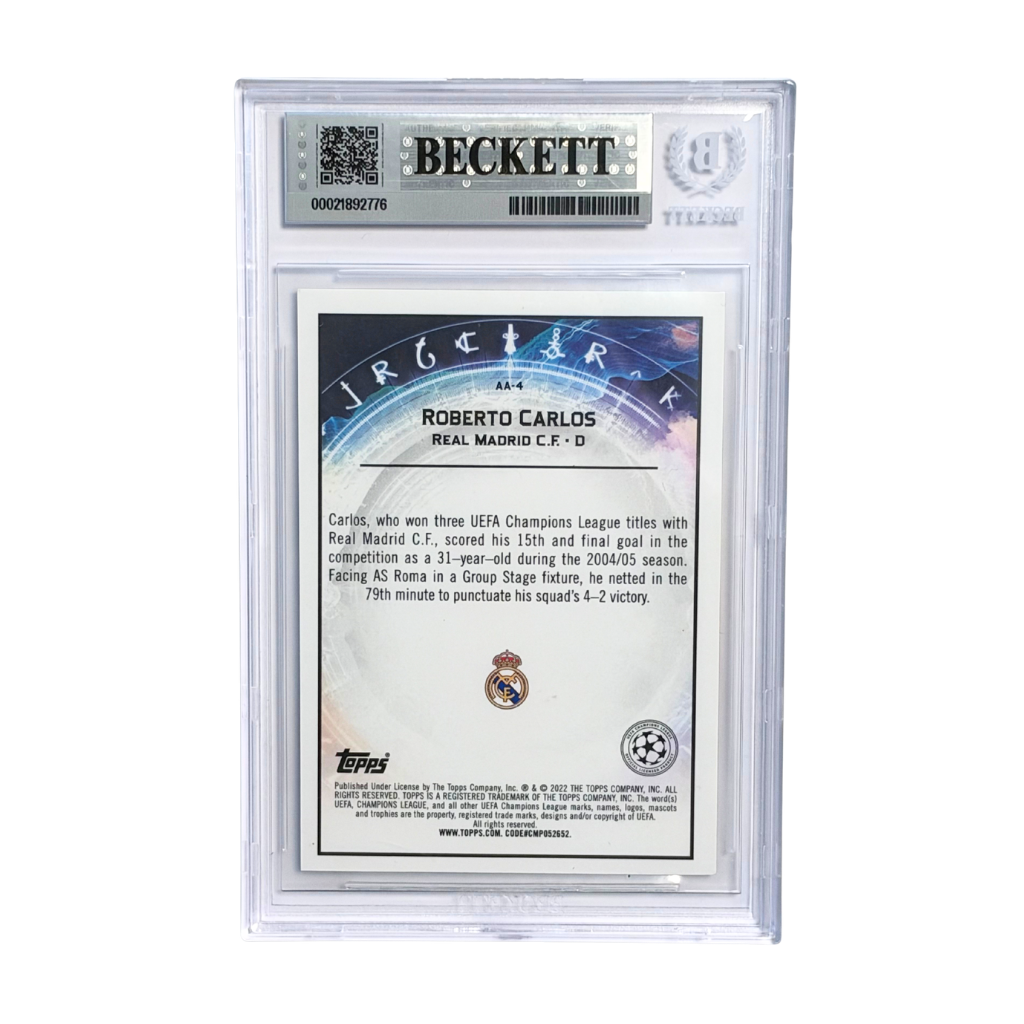 Roberto Carlos Signed 2021-22 Topps Merlin UCL Ageless Alchemy - BGS Authentic