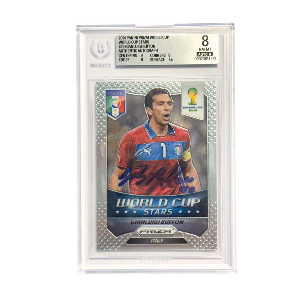 Gianluigi Buffon Signed 2014 Panini Prizm World Cup Stars #25 - BGS 8
