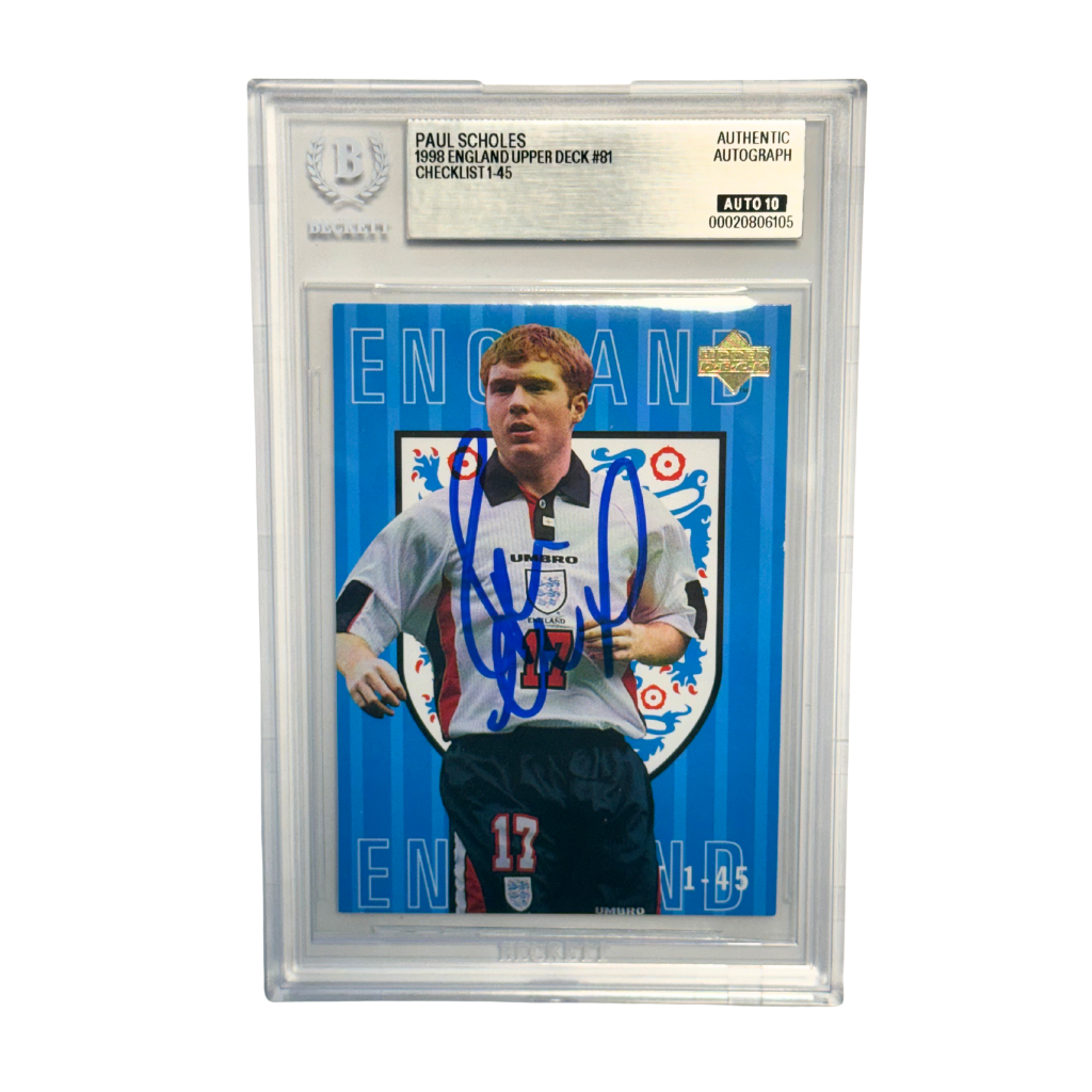 Paul Scholes Signed 1998 England Upper Deck #81 - BGS AUTO 10