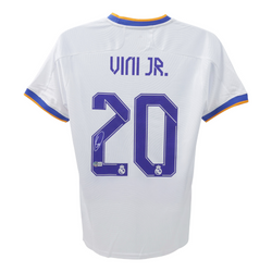 Vinicius Jr Signed Real Madrid Home Soccer Jersey #20 with Beckett COA