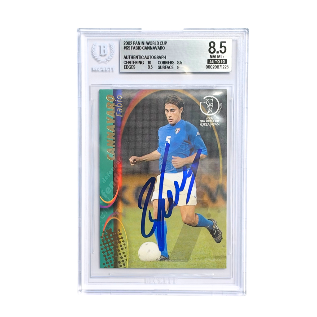 Fabio Cannavaro Signed 2002 Panini World Cup #69 - BGS 8.5 AUTO 10
