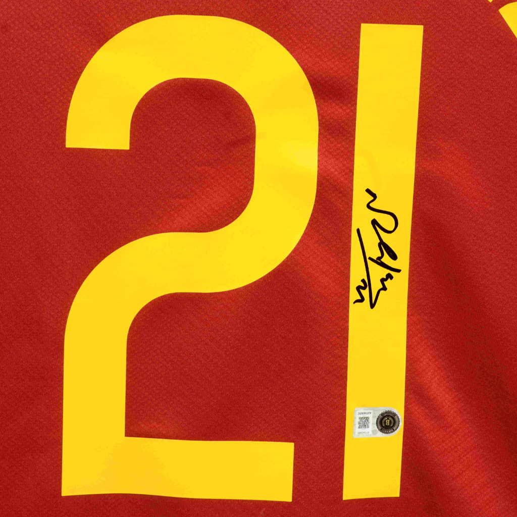 Framed Nuno Gomez Signed Portugal Soccer Jersey #21 with Beckett COA