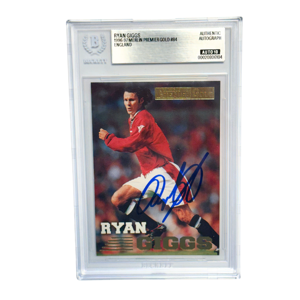 Ryan Giggs Signed 1996-97 Merlin Premier Gold #84 - BGS AUTO 10