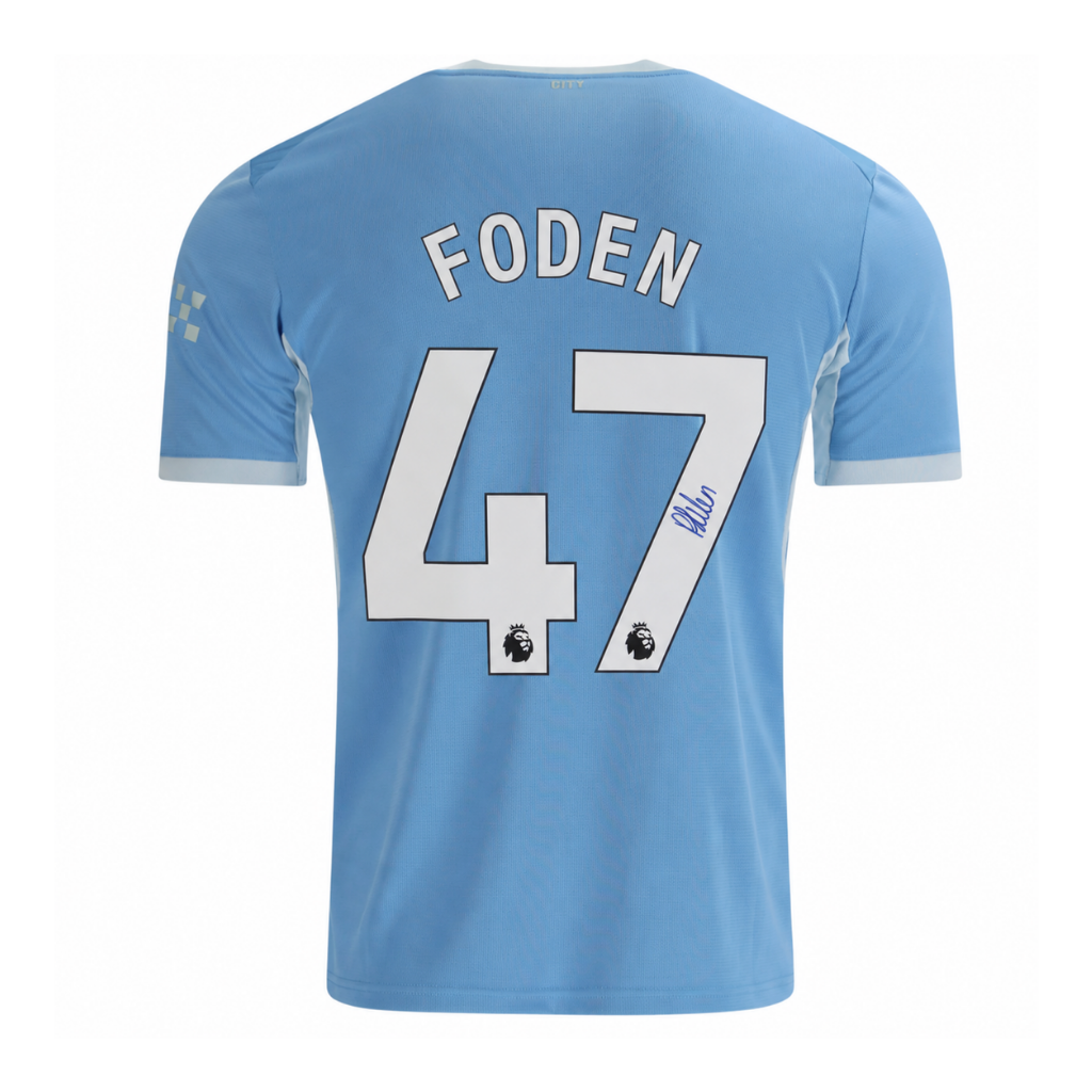 Phil Foden Signed 2026-27 Manchester City Home Soccer Jersey #47 with Beckett COA