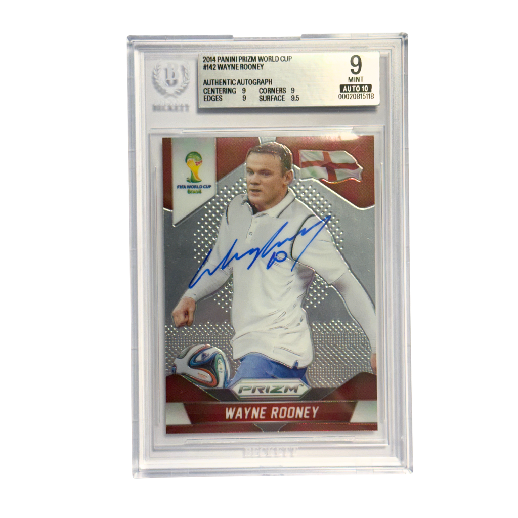 Wayne Rooney Signed 2014 Panini Prizm World Cup #142 England – BGS 9 AUTO 10