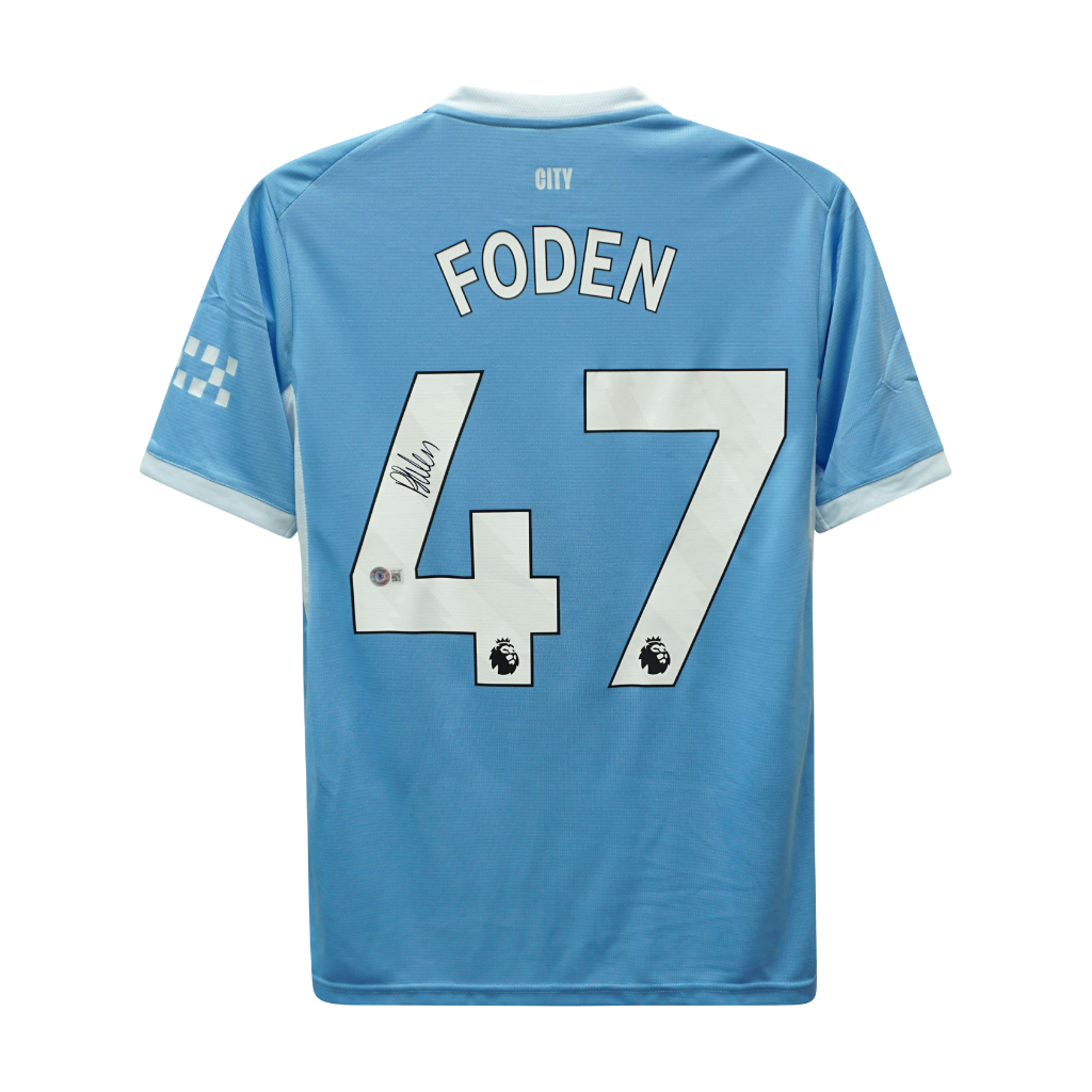 フィル・フォーデン 2026-27 マンチェスター・シティ ホーム サッカージャージー #47 ベケット社COA付き直筆サイン入り