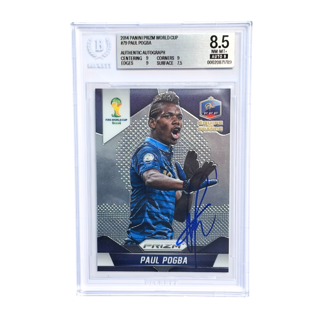 Paul Pogba Signed 2014 Panini Prizm World Cup #79 - BGS 8.5 AUTO 9