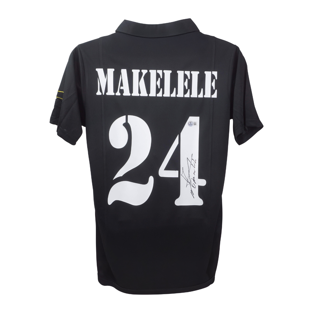 Claude Makelele Signed Real Madrid FC Away Soccer Jersey #24 with Beckett COA