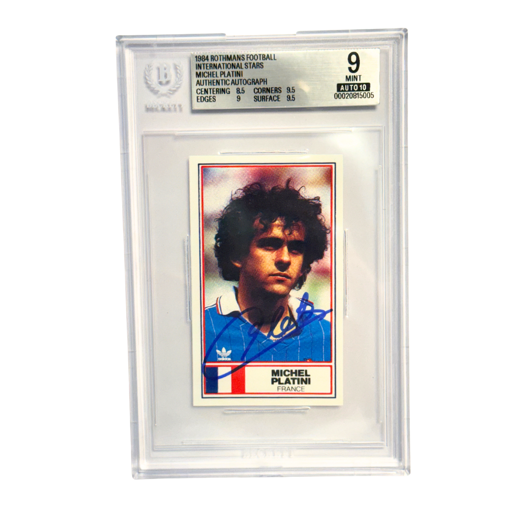 Michel Platini Signed 1984 Rothmans Football International Stars - BGS 9 AUTO 10