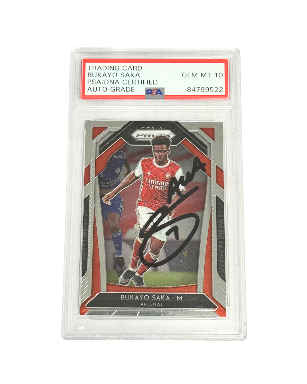 Bukayo Saka Signed 2020-21 Panini Prizm Premier League – PSA AUTO 10