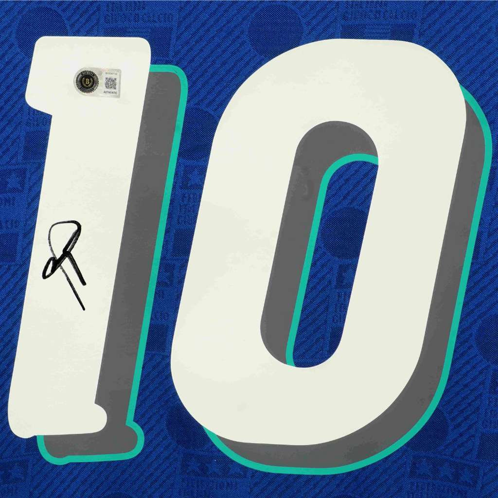 Framed Roberto Baggio Signed Italy FC Home Soccer Jersey #10 with Beckett COA